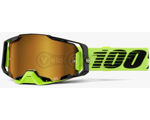 Маска 100% ARMEGA Goggle [Neon Yellow], Mirror Gold Lens