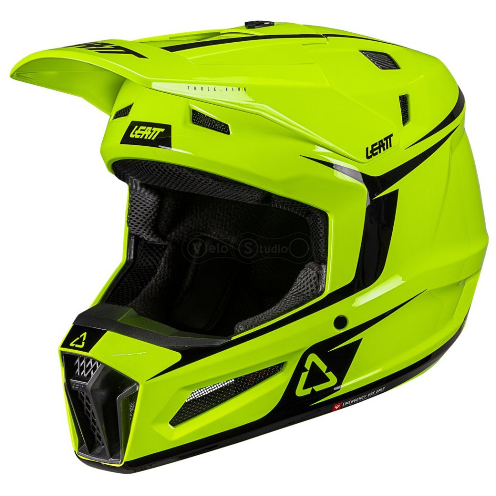 Детский мотошлем LEATT Moto 3.5 JR Helmet + Goggle Vizion 2.5 [Neon Yellow], YM