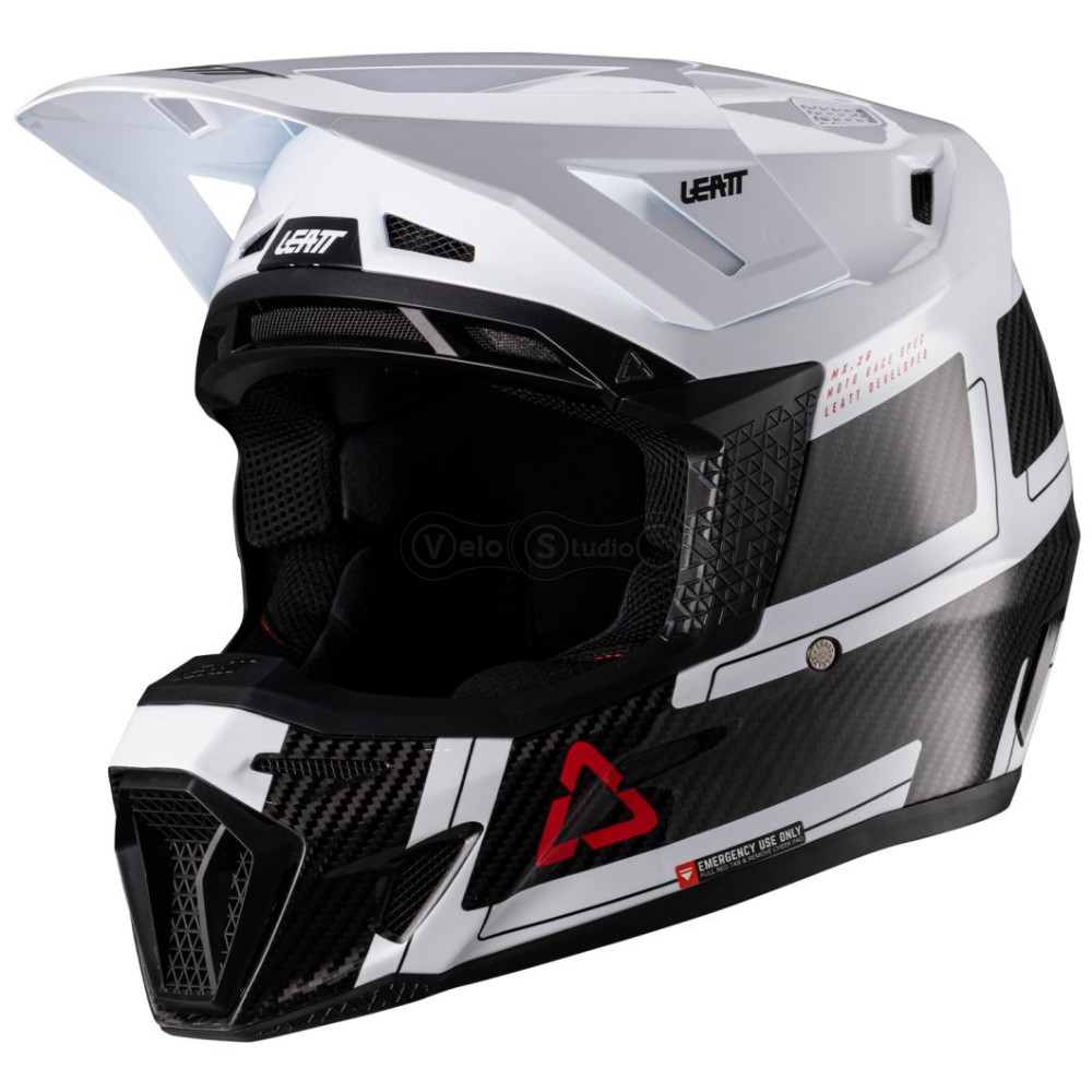 Мотошлем LEATT Moto 9.5 Carbon Helmet + Goggle Velocity Iriz 6.5 [White], M