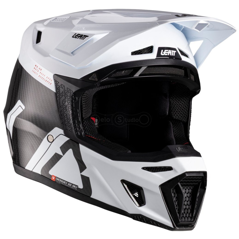 Мотошлем LEATT Moto 9.5 Carbon Helmet + Goggle Velocity Iriz 6.5 [White], M