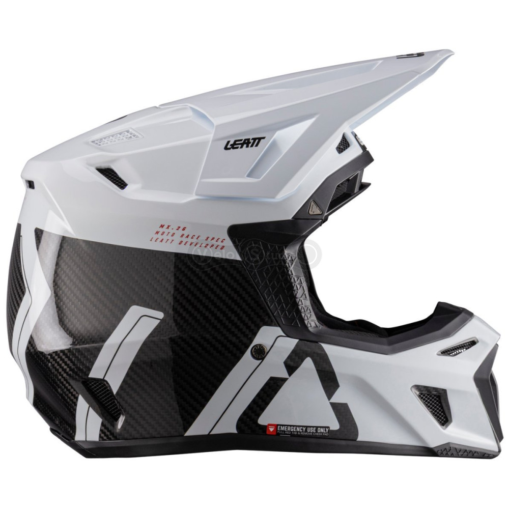 Мотошлем LEATT Moto 9.5 Carbon Helmet + Goggle Velocity Iriz 6.5 [White], M