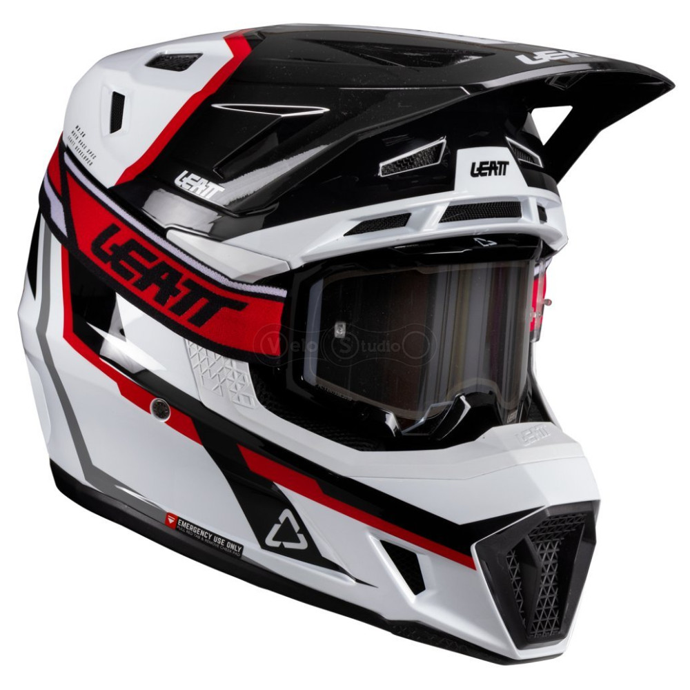 Мотошлем LEATT Moto 7.5 Helmet + Маска Velocity 4.5 [White/Red], XL