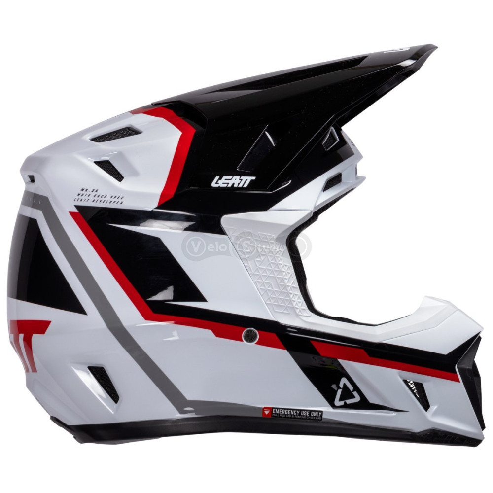 Мотошлем LEATT Moto 7.5 Helmet + Маска Velocity 4.5 [White/Red], XL