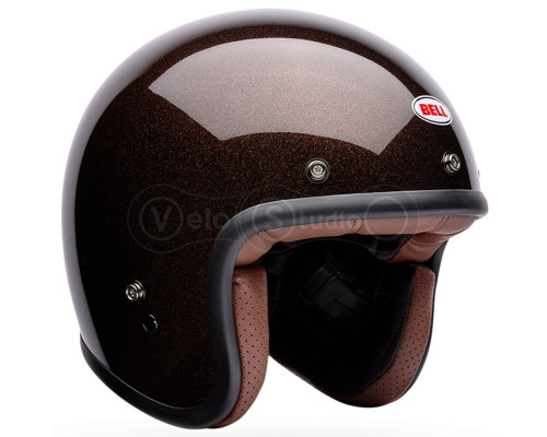 Ретро мотошлем BELL CUSTOM 500 Helmet - FLAKE [Rootbeer], M