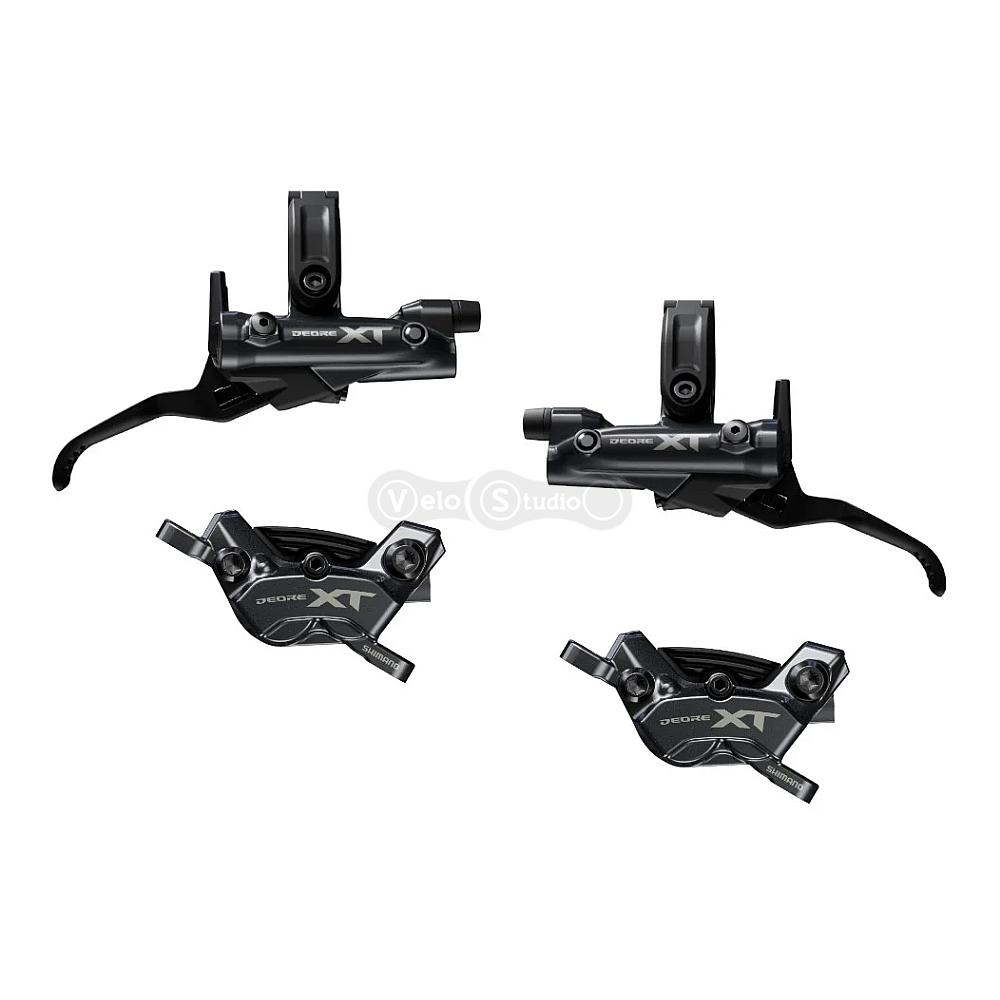 Комплект тормозов Shimano M8220 DEORE XT перед+зад (4-поршн, J-kit гидролинии 1000 и 1700мм)
