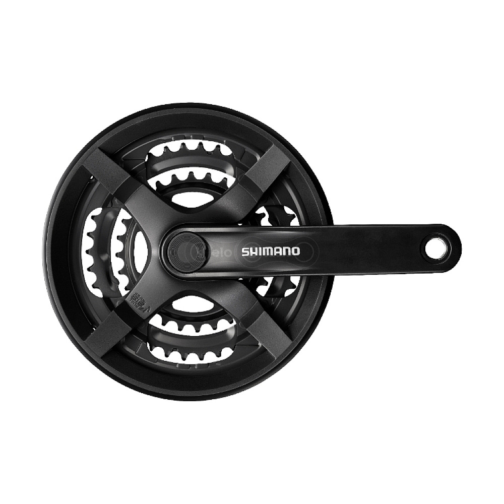 Шатуни Shimano FC-TY301, 170мм, 42x34x24, захист, чорні, OEM