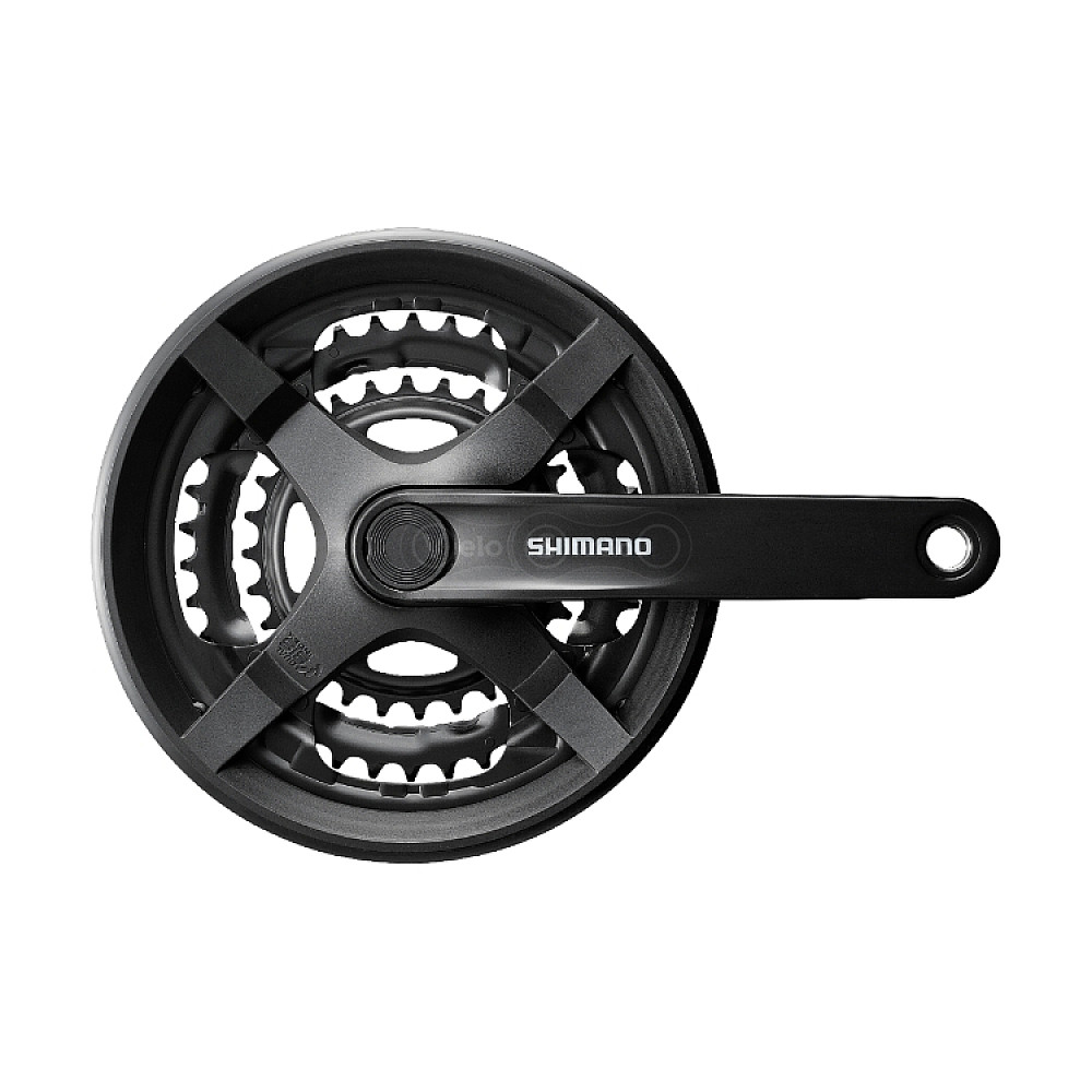 Шатуни Shimano FC-TY301, 170мм, 42x34x24, захист, чорні, OEM