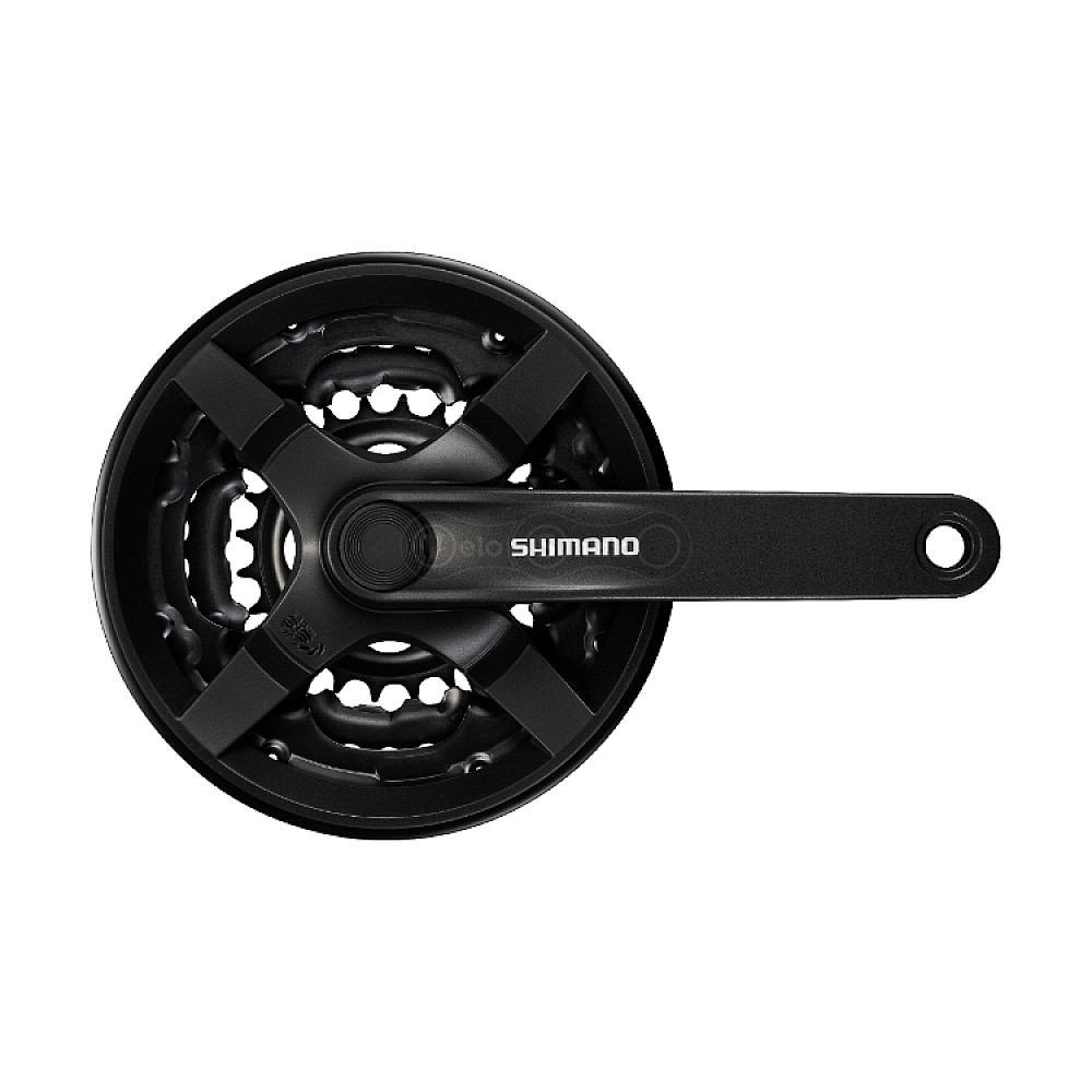 Шатуни Shimano FC-TY301, 170мм, 42x34x24, захист, чорні, OEM