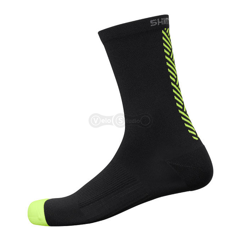 Вело носки Shimano ORIGINAL TALL, чёрные с жёлтым, размер L-XL (45-48)