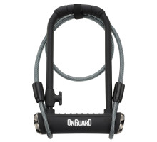 Замок U-подібний Onguard Pitbull DT розмір скоби 115 x 230мм, товщина 14мм + кабель 120см х 10мм, 4 ключі + 1 з підсвічуванням, чорний