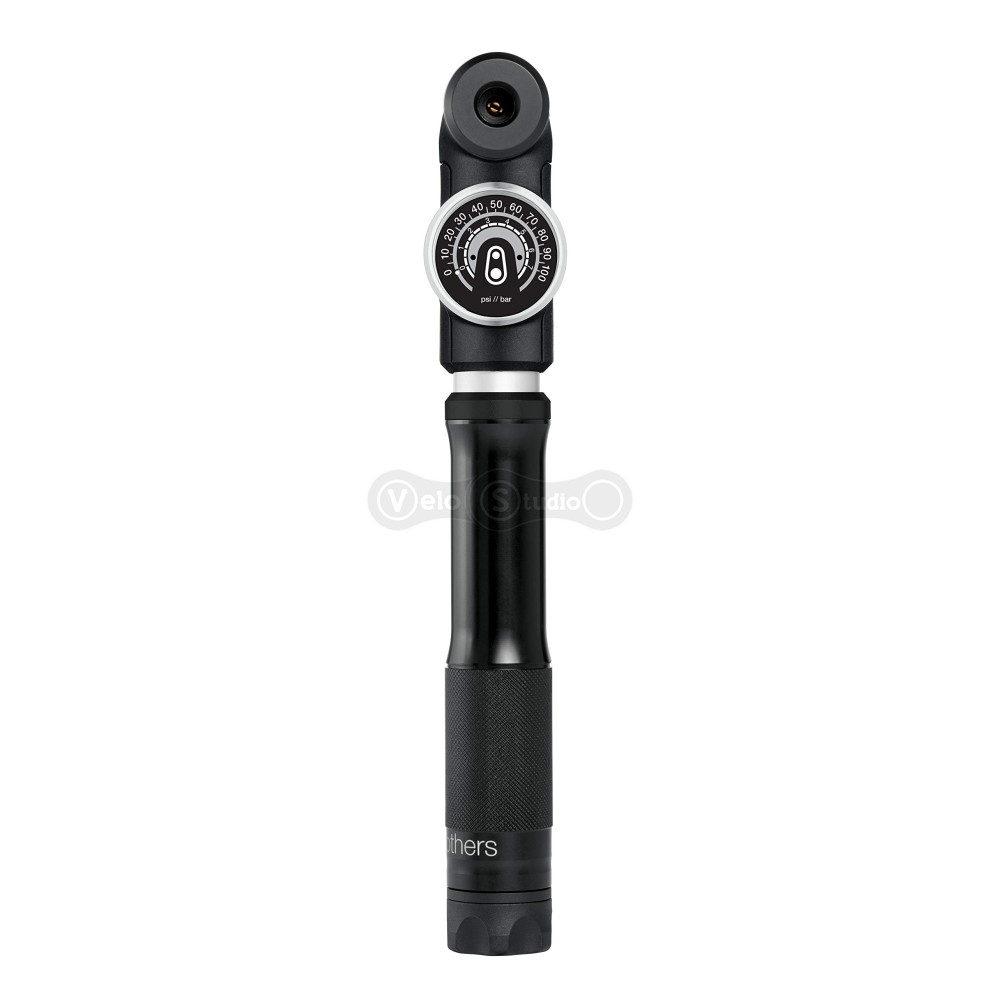 Мінінасос Crankbrothers STERLING SG, алюмінієвий, з манометром, smart head, 100 psi, чорний