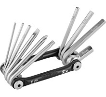 Мультитул Crankbrothers M10, 2/2.5/3/4/5/6/8мм, T25, Phillips #2, flat #2, чорний