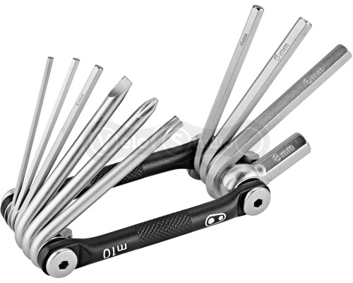 Мультитул Crankbrothers M10, 2/2.5/3/4/5/6/8мм, T25, Phillips #2, flat #2, чорний