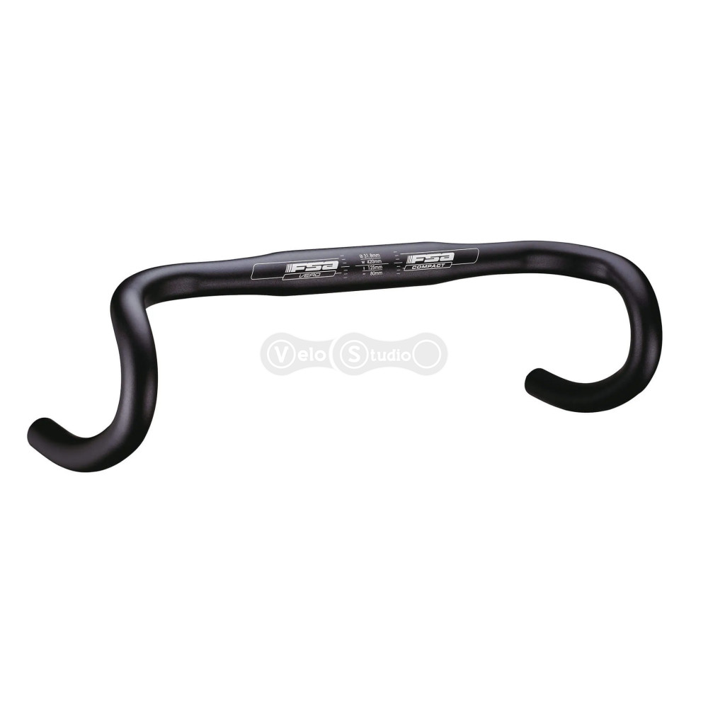 Руль FSA VERO COMPACT 400мм, Ø31,8мм, 125мм drop, 80мм reach, черный