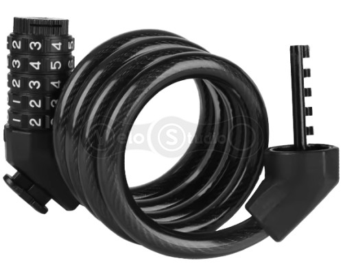 Кодовий замок Green Cycle GLK-130 з тросом 12ммх120см+кріплення, чорний