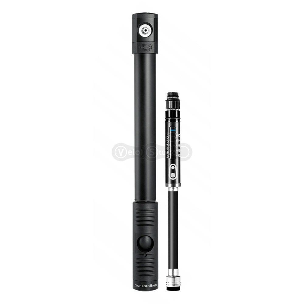 Мининасос Crankbrothers KLIC HP GAUGE, алюминиевый, с манометром, 120psi