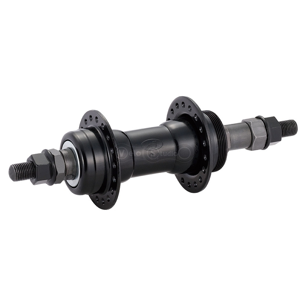 Втулка задн. Quando KT-122R под V-brake 36H 165mm, 6,7 ск. на гайках стальная черная