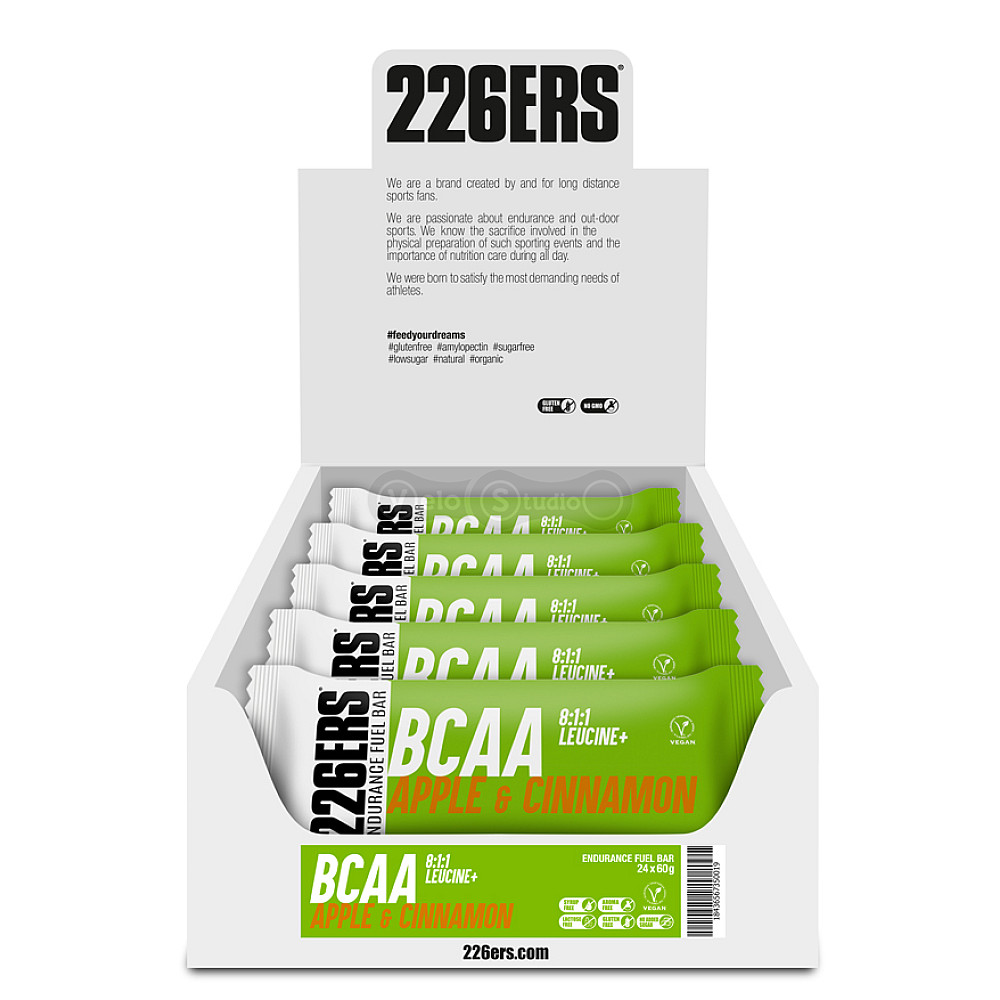 Батончик 226ERS Endurance Fuel BCAA Energy яблоко/корица 60г 24шт/уп 1440г