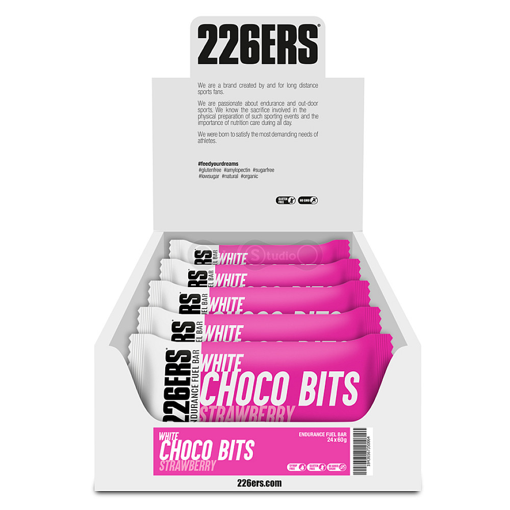 Батончик 226ERS Endurance Fuel Choco bits Energy білий шоколад/полуниця 60г 24шт/упаковка 1440г