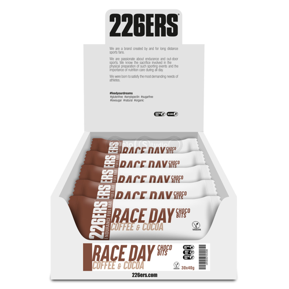 Батончик 226ERS Race Day Choco bits Energy шоколад/кофе 40г 30шт/упаковка 1200г