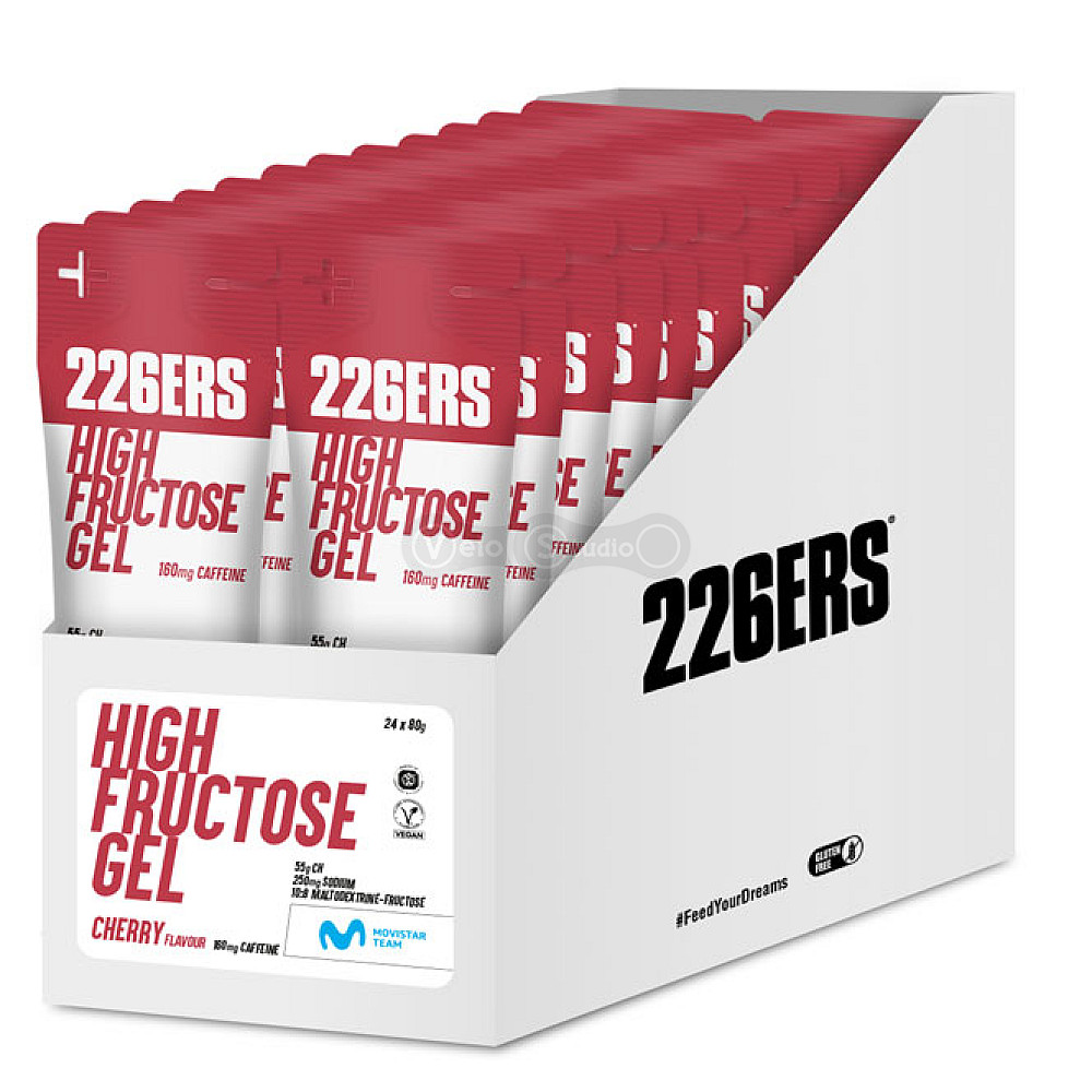 Гель 226ERS High Fructose 55г углеводов 160мг кофеина вишня 80г 24шт/упаковка 1920г