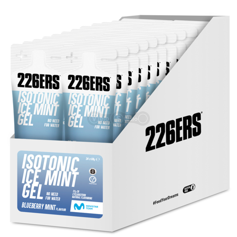 Гель 226ERS Isotonic Energy Ice 22г вуглеводів м'ята чорниця 68г 24шт/упаковка 1632г