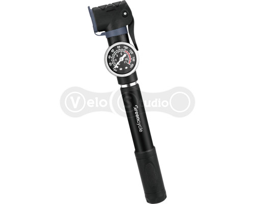 Ручний насос Green Cycle GPM-063 телескопічний алюмінієвий з манометром, 80 psi
