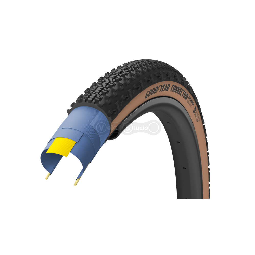 Покрышка 700x45 GoodYear Connector Ultimate Tubeless Complete Folding Blk/Tan, 120tpi