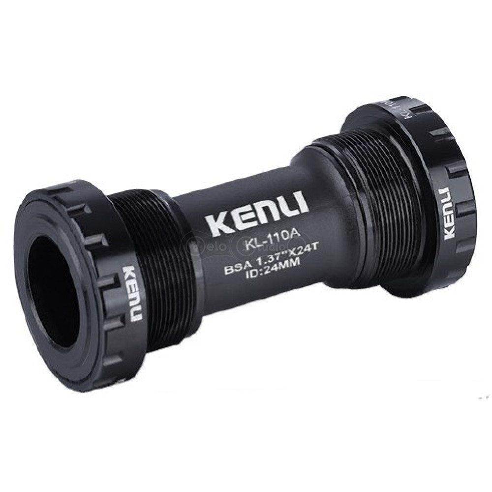Каретка Kenli KL-110A, наружные чашки, с пыльниками, вал 24 мм, 68/73 мм, черная