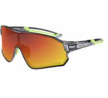 Очки Relax Artan черные кристальные, линза smoke (Polarized TAC 1,1mm), black red revo, кат 3