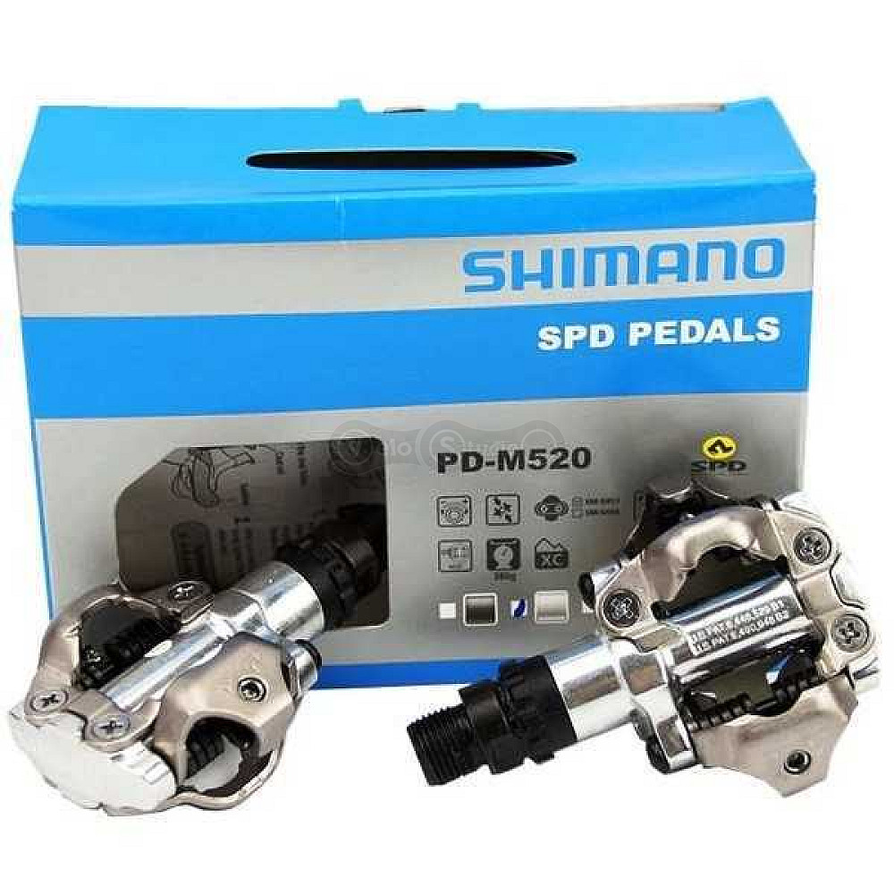 Педалі Shimano PD-M520 срібло із шипами