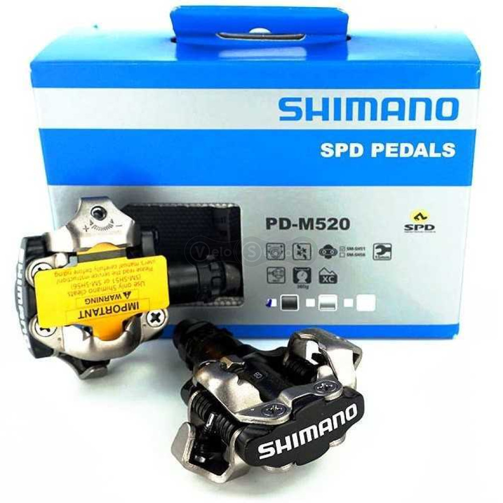 Педали Shimano PD-M520 чёрные с шипами