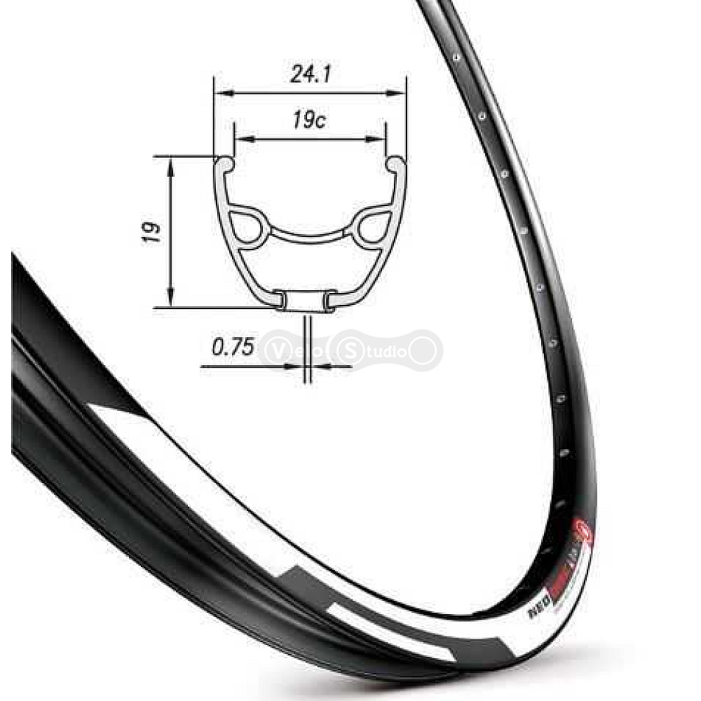 Обод Mach1 NEO DISC 26, 32 спицы, AV, черный