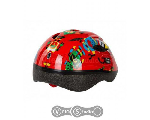 Шлем детский Green Cycle ROBOTS размер 50-54см красный