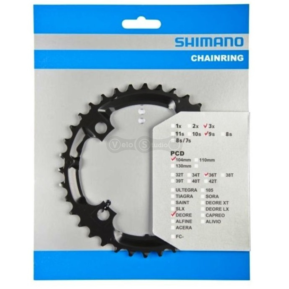 Звезда шатунов Shimano FC-M590 36 зуб 9 скоростей
