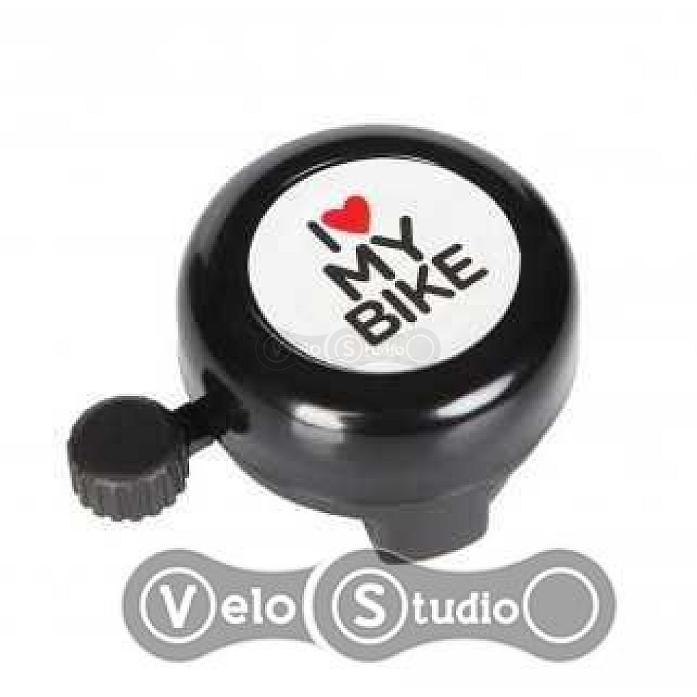 Звонок I love my bike стальной, черный