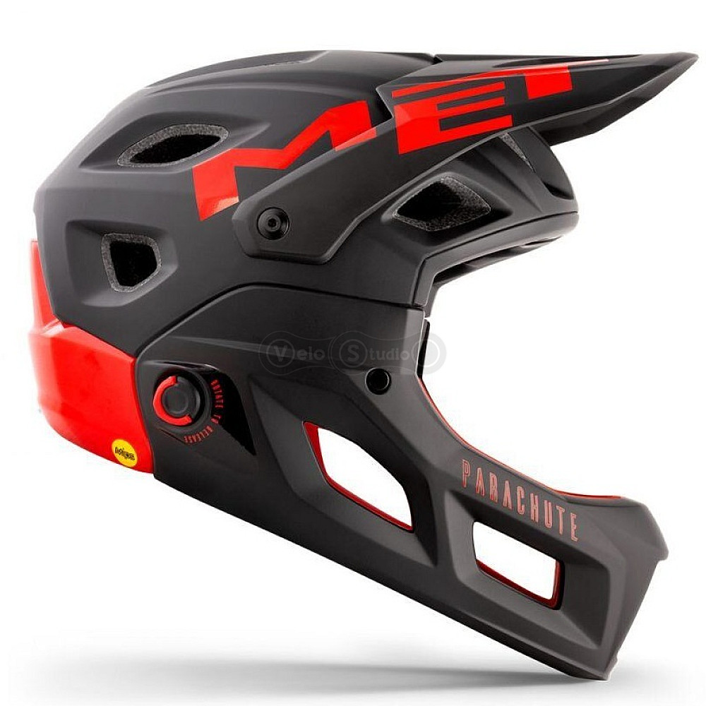 Вело шолом MET Parachute Black Red M (54-58 см)