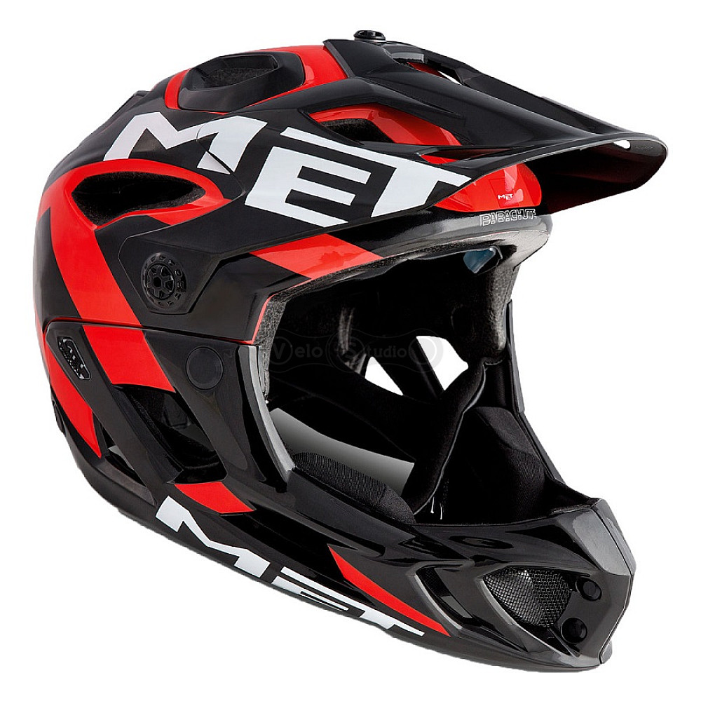 Вело шолом MET Parachute Black Red M (54-58 см)