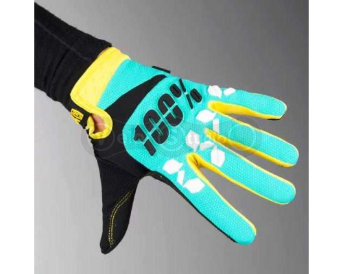 Перчатки Ride 100% AIRMATIC Glove голубой-жёлтый