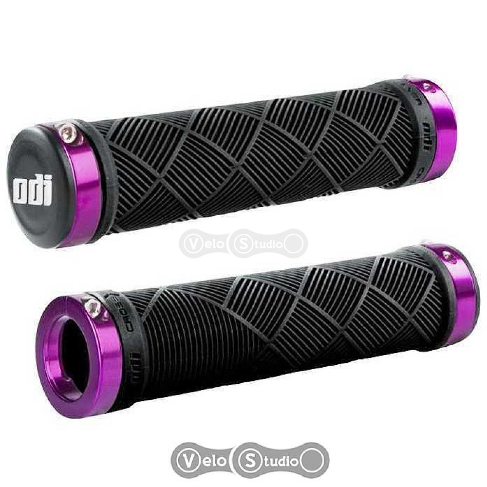 Грипсы ODI Cross Trainer MTB Lock-On Black w/Purple Clamps