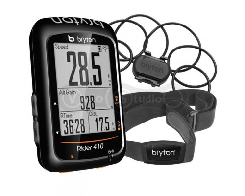 GPS велокомпьютер Bryton Rider 410 T 72+ датчик каденса и пульса