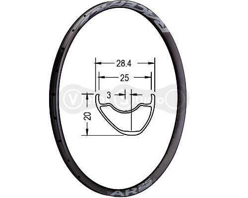 Обід Race Face AR 25 Offset 27,5 дюймів 32 спиці