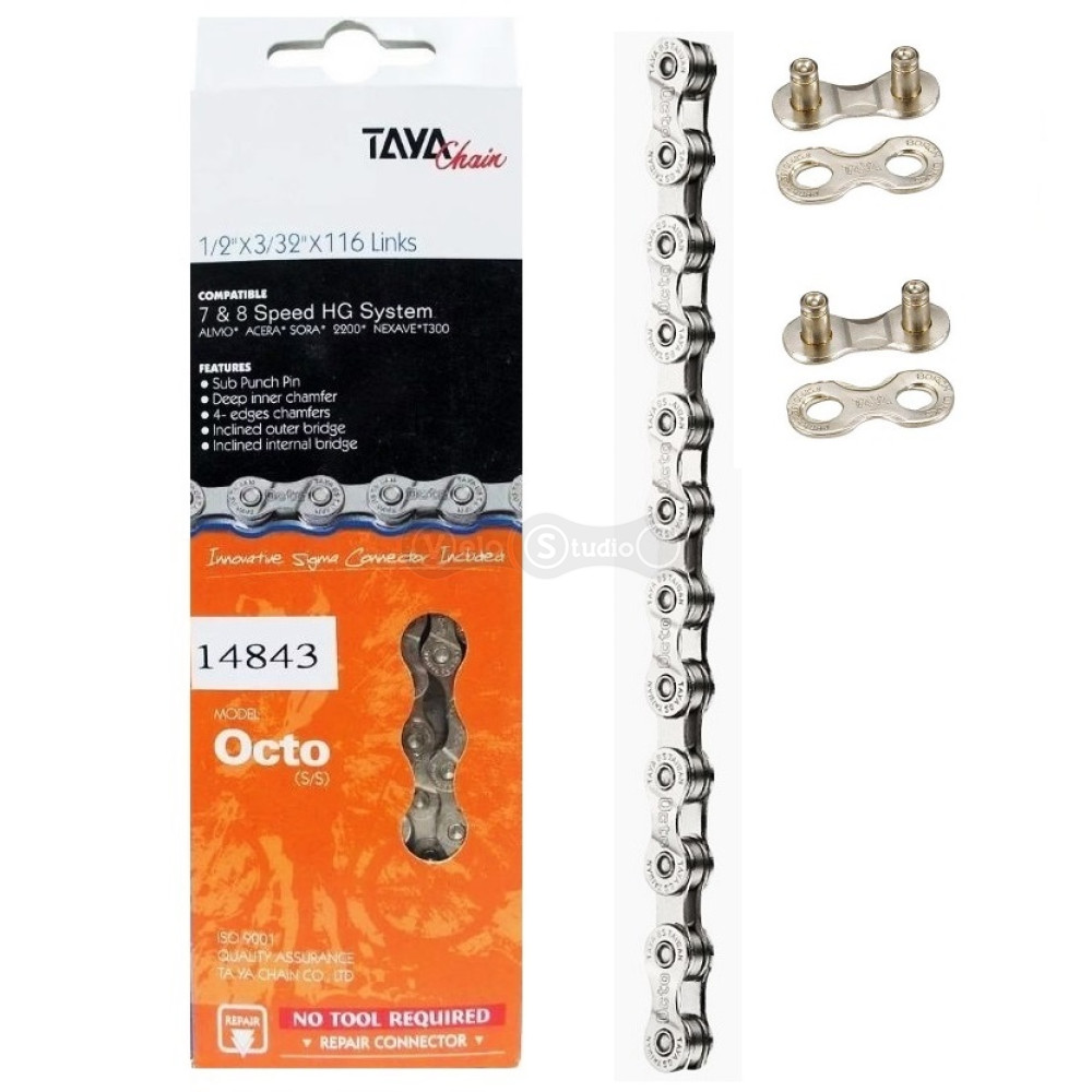 Ланцюг TAYA Octo SS 7-8 швидкостей + 2 замки