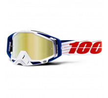 Очки-маска Ride 100% RACECRAFT Goggle Bibal/White - Mirror Gold Lens