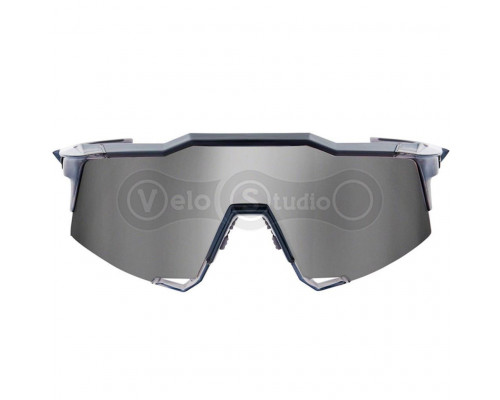 Велосипедные очки Ride 100% Speedcraft - Polished Translucent Crystal Grey - HiPER Silver Mirror Lens