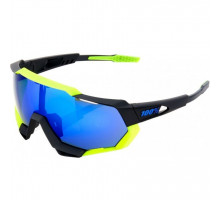 Велосипедні окуляри Ride 100% SPEEDTRAP - Soft Tact Black/Neon Yellow - Blue Mirror Lens