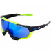 Велосипедные очки Ride 100% SPEEDTRAP - Soft Tact Black/Neon Yellow - Blue Mirror Lens