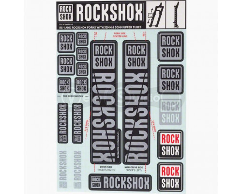 Стикер на вилку и амортизатор Rock Shox 30/32/RS1 Polar Grey Original
