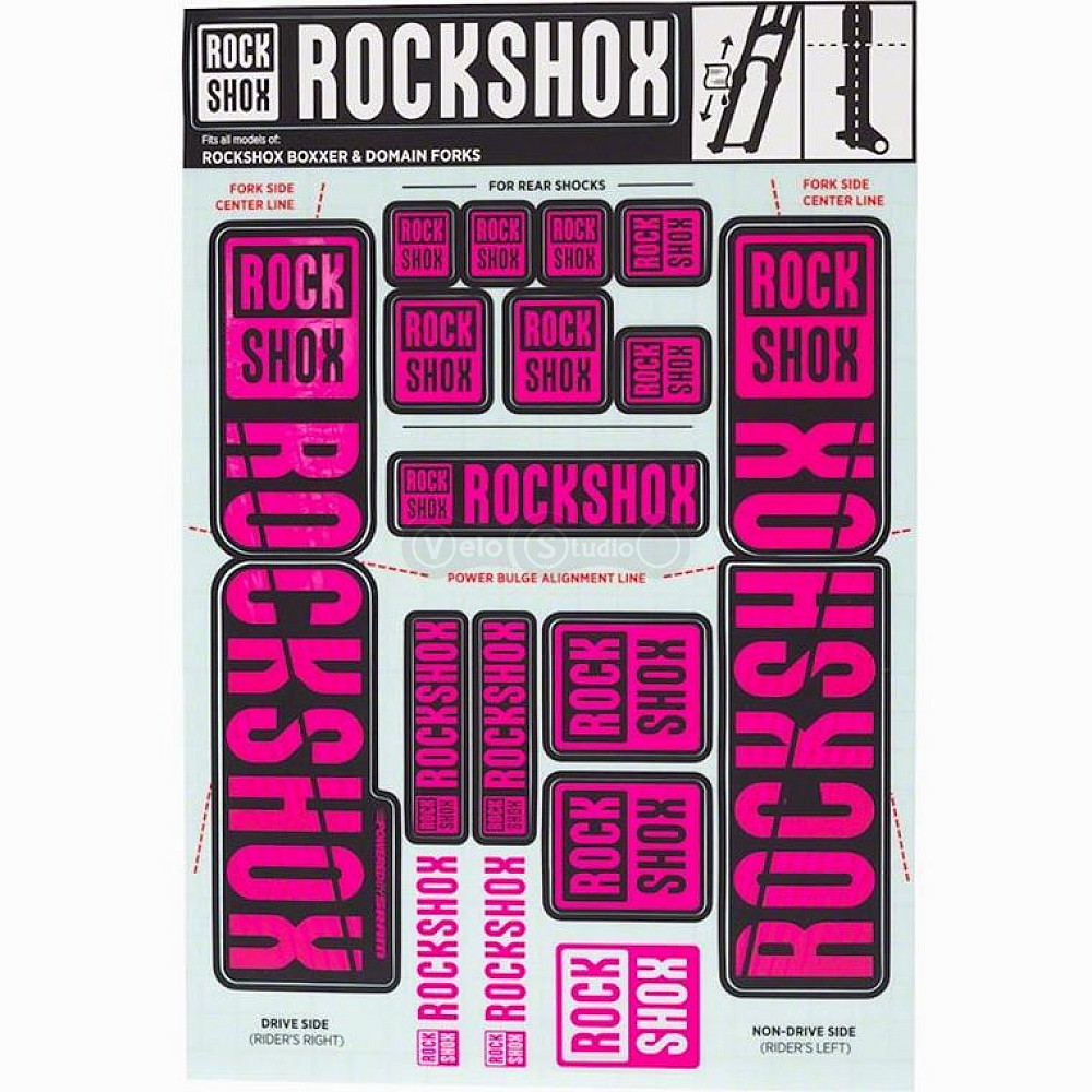Стікер на вилку та амортизатор Rock Shox 35мм Magenta