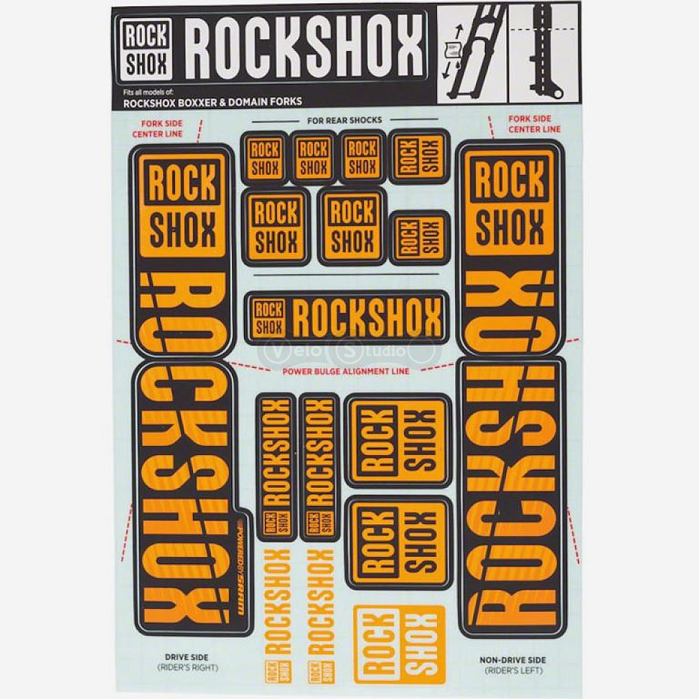 Стікер на вилку та амортизатор Rock Shox 35мм Dual Crown NE02 Orange